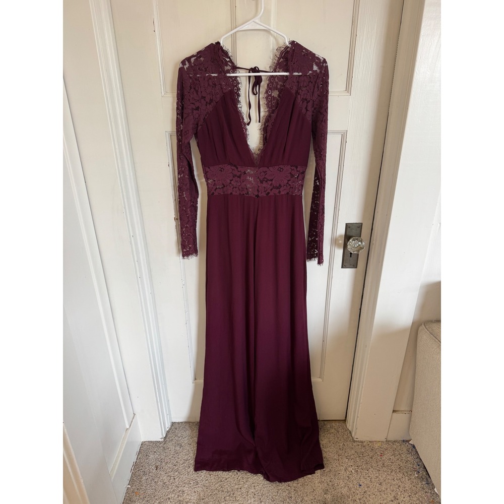Lovers + Friends‎ purple Justine lace detail jumpsuit size XS
